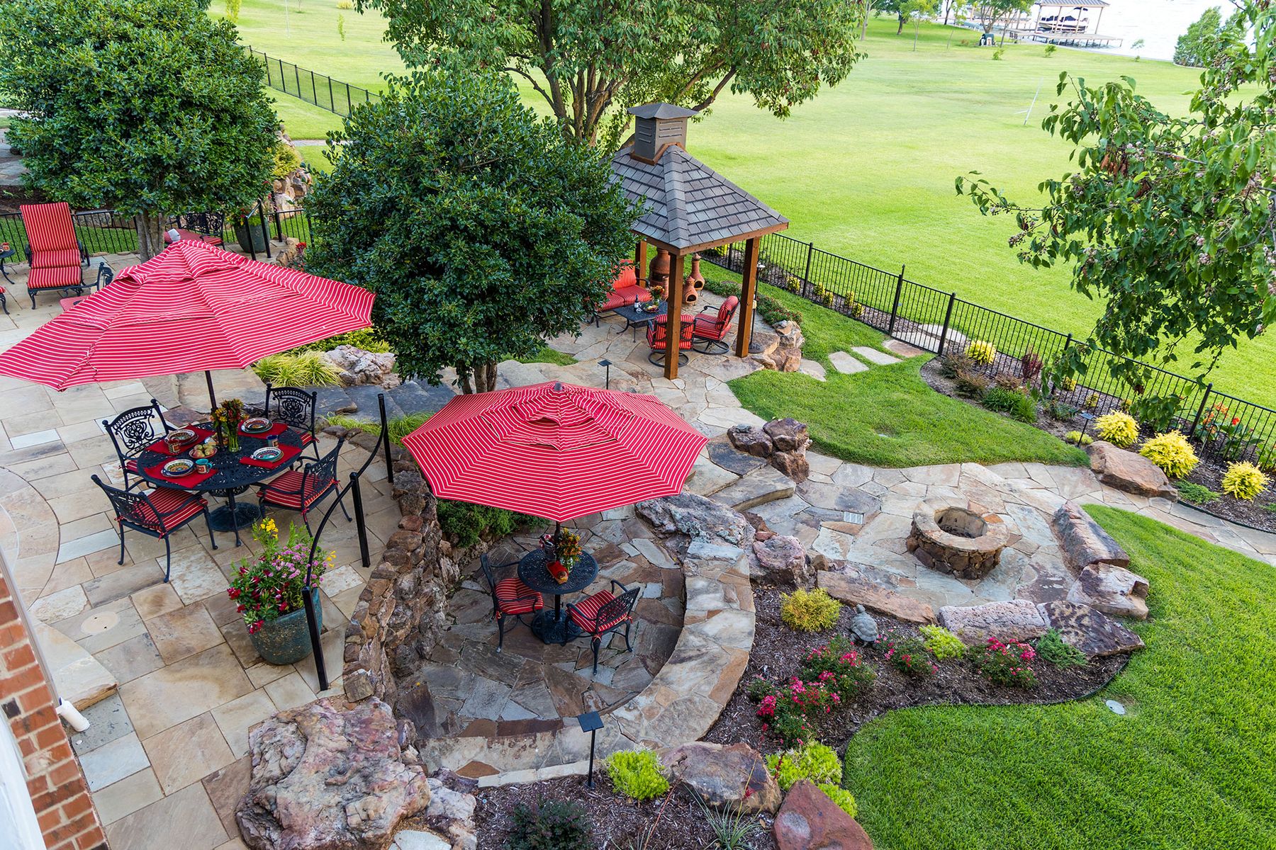 Spradling Residence Backyard Aerial View